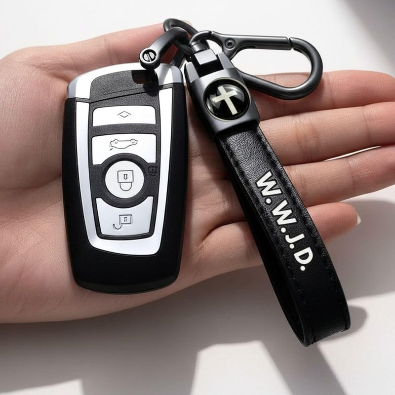 TLOEP Christian Leather Cross Keychain for Men & Women - God Is Greater Than the Highs and Lows Key Ring, Faith Gift - Image 2
